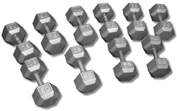 Hex Dumbbell Set- 5 Pairs (55-75lb)