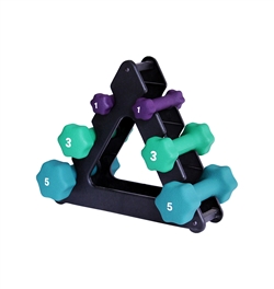 Neoprene Dumbbell Set W/ Mini Rack- 1, 3, 5lbs