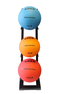 Medicine Ball Set w/ Mini Rack- 6, 8, 10lb
