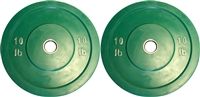 Pair of 10lb Green Solid Rubber Bumper Plates