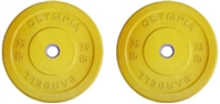 Pair of 25lb OLYMPIA Color Rubber Bumper Plates