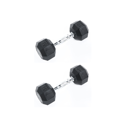 Rubber Dumbbell Pair, 10lbs