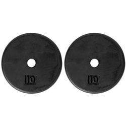 Standard 1" Hole Cast Iron Weight Plate Pair- 10LB, Black