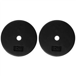 Standard 1" Hole Cast Iron Weight Plate Pair- 12.5LB, Black