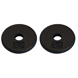 Standard 1" Hole Cast Iron Weight Plate Pair- 2.5LB, Black