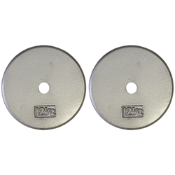 Standard 1" Hole Cast Iron Weight Plate Pair- 12.5LB, Gray