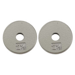 Standard 1" Hole Cast Iron Weight Plate Pair- 2.5LB, Gray