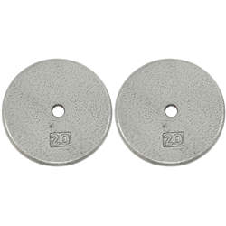 Standard 1" Hole Cast Iron Weight Plate Pair- 20LB, Gray