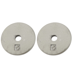 Standard 1" Hole Cast Iron Weight Plate Pair- 5LB, Gray