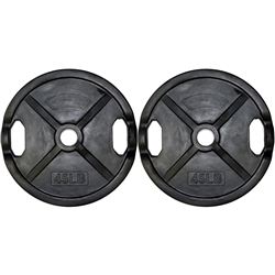 Rubber Coated Grip Plate Pair- 45Lbs
