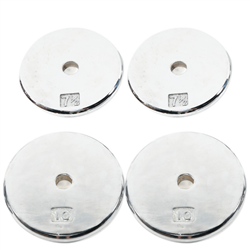 Standard 1" Hole Cast Iron Weight Plate Pairs- 7.5LB + 10LB, Chrome