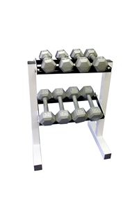 Cast Iron Hex Dumbbell Set w/ Rack- 4 Pairs (8-15lbs)