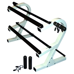 2-Tier 44" Dumbbell Rack w/ Olympic Adapters & Collars