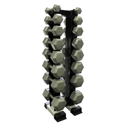 Cast Iron Dumbbell Set w/ Upright Rack- 8 Pairs (3-25lbs)