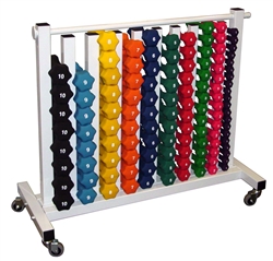 Neoprene Dumbbell Set- 88 Weights W/ Safety Rack on 4 Caster Wheels