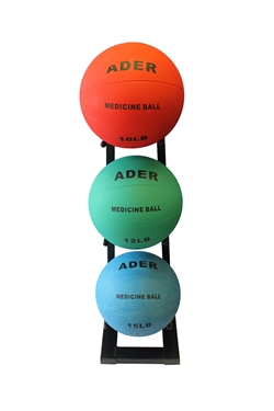 Medicine Ball Set w/ Mini Rack- 10, 12, 15lb