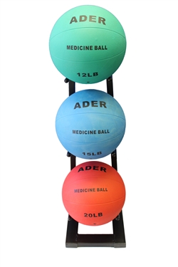 Medicine Ball Set w/ Mini Rack- 12, 15, 20lb