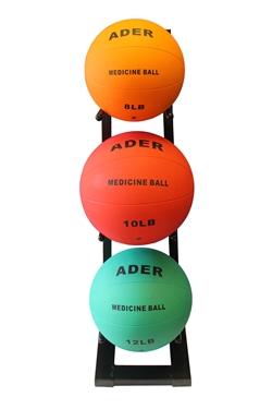 Medicine Ball Set w/ Mini Rack- 8, 10, 12lb