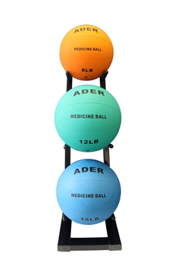 Medicine Ball Set w/ Mini Rack- 8, 12, 15lb