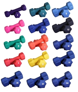 Neoprene Dumbbell Set- 1-30lbs (COLOR)