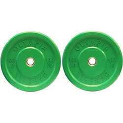 Pair of 100lb OLYMPIA Color Rubber Bumper Plates