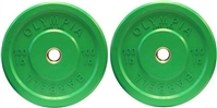 Pair of 100lb OLYMPIA Color Rubber Bumper Plates