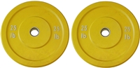 Pair of 25lb Yellow Solid Rubber Bumper Plates