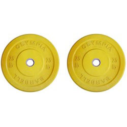 Pair of 25lb OLYMPIA Color Rubber Bumper Plates