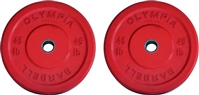 Pair of 45lb OLYMPIA Color Rubber Bumper Plates