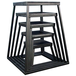 Black Steel Plyometric Box Set - Set of 4 (12" - 36")