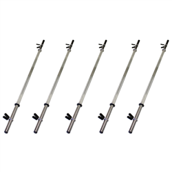 51" Chrome Plated Hollow Bars w/ Collars- Set of 5
