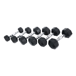 Rubber Dumbbell Set- 3 Pairs (60, 70, 80lbs)