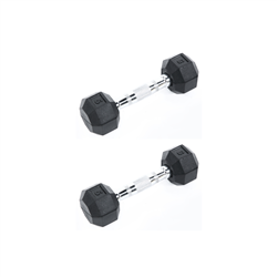 Rubber Dumbbell Pair, 5lbs