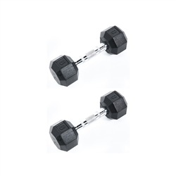 Rubber Dumbbell Pair, 8lbs