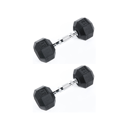 Rubber Dumbbell Pair, 12lbs